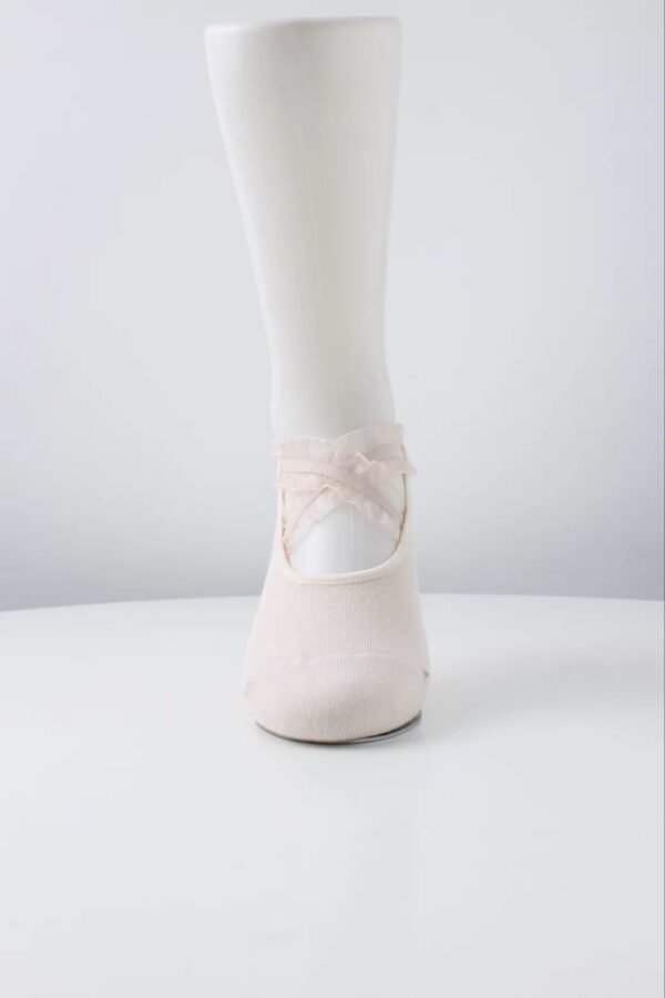 Beige Pilates Princess Lace Grip Socks